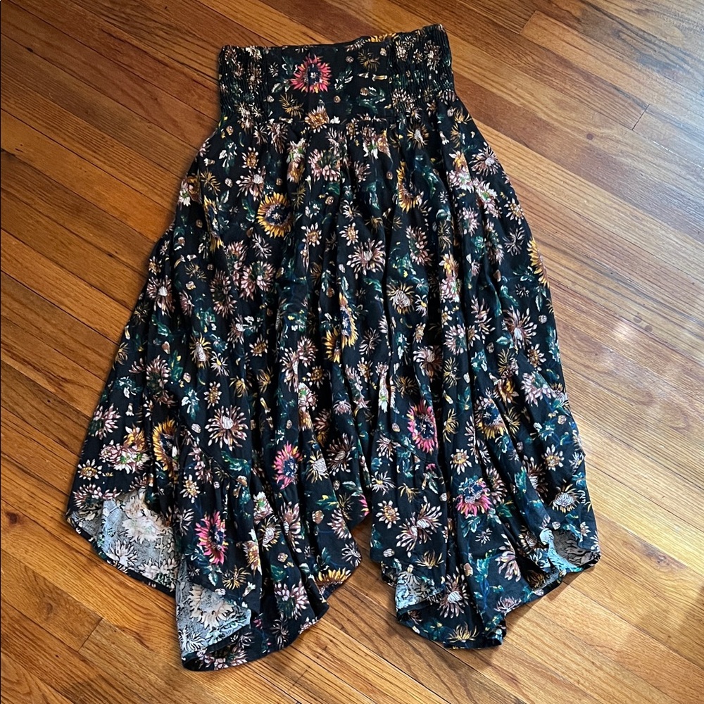 NATURAL LIFE Black Floral Midi Skirt